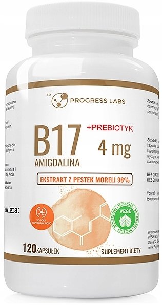 Progress Labs, WITAMINA B17 + PREBIOTYK, Amigdalina, 120 Kaps. | Sklep ...