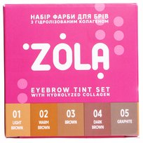 Project Lashes, Zestaw Farby Do Brwi Zola 5 Kolorów + Utleniacz