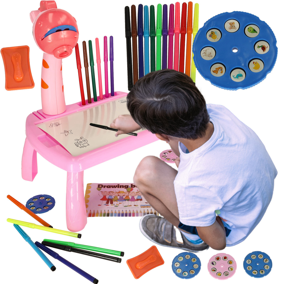 Фото - Інтерактивні іграшки PROJEKTOR DO RYSOWANIA rzutnik stolik do nauki dla dzieci żyrafa