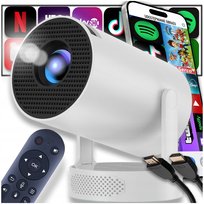 PROJEKTOR FILMOWY RZUTNIK MULTIMEDIÓW ANDROID TV WIFI PRZENOŚNY GŁOŚNIK BT