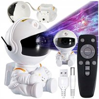 PROJEKTOR GWIAZD ASTRONAUTA LAMPKA NOCNA LED RZUTNIK LASEROWY DLA DZIECI