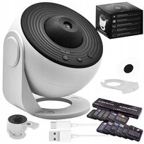 PROJEKTOR GWIAZD PLANETARIUM OBROTOWY LED LAMPKA NOCNA USB 12 PROJEKCJI
