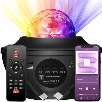 PROJEKTOR GWIAZD RZUTNIK NIEBA LAMPKA NOCNA LED GŁOŚNIK BLUETOOTH + PILOT - Inny producent