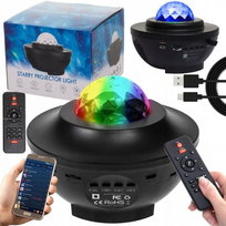 PROJEKTOR GWIAZD Rzutnik niebo kosmos LED LAMPKA NOCNA Bluetooth