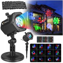 PROJEKTOR OGRODOWY LASEROWY ŚWIĄTECZNY REFLEKTOR NA DOM 12 KART 48 WZORÓW