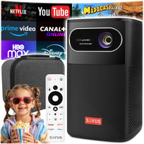 PROJEKTOR RZUTNIK DLP 4K FULLHD WiFi ANDROID GOOGLE TV AUTOFOCUS BATERIA Sayus