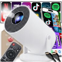 PROJEKTOR RZUTNIK DO FILMÓW ANDROID TV WIFI MAŁY PRZENOŚNY BLUETOOTH +PILOT