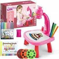 Projektor Rzutnik Do Nauki Rysowania Różowy Stolik Różowy Szkicownik Wzory Mazaki