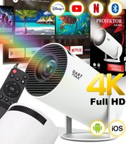PROJEKTOR RZUTNIK HY300 PRO 2025 4K WIFI PRZENOŚNY ANDROID SMART TV FULL HD