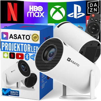 Projektor Smart Mini ASATO® - Android TV WiFi Bluetooth 5.0 - HD 720p 4K Ready - Ekran 150'' - ASATO