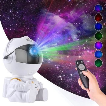 Projektor Star Sky, obrót o 360° Lampka nocna LED Projektor Galaxy Astronauta z pilotem do sypialni i sufitu - Inny producent