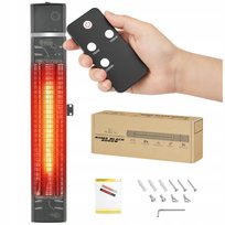 Promiennik tarasowy podczerwieni ROMA BLACK 2000W IP55 z pilotem