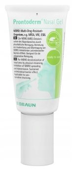 Prontoderm Nasal Żel 30ml - zabija i usuwa drobnoustroje z nosa i uszu - B.Braun