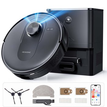 Proscenic Q8 Max - Robot Odkurzający Ze Stacją Ssącą 4200 Pa, 200 Min, Inteligentna Nawigacja Laserowa, 5 Map, Do Podłóg, Dywanów, Sierści Zwierząt - Inny producent