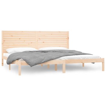 Prosta i ozdobna rama łóżka drewniana 205,5x186x10 - Zakito