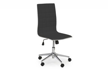Proste krzesło obrotowe pikowane czarne EMER - Konsimo