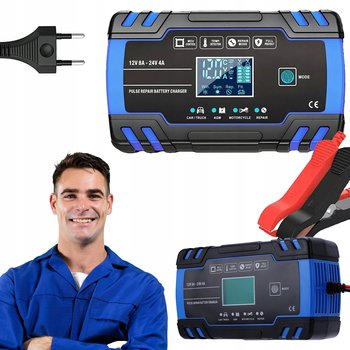 Prostownik automatyczny samochodowy funkcja naprawy do akumulatorów 12v 24v - Lewer