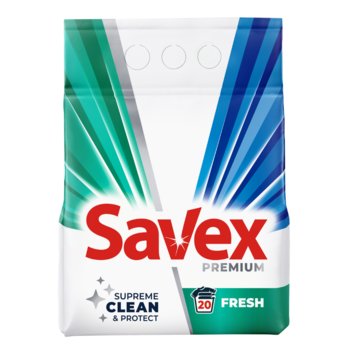 Proszek do prania tkanin jasnych wydajny Premium Fresh 2 kg 20 prań Savex - Savex