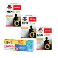 Protefix® Krem mocujący XXL 94 g + 3x Doppelherz® aktiv MEN Lider, 3x60 kapsułek ZESTAW