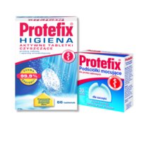Protefix® PODŚCIÓŁKI mocujące dla szczęki, 30 szt. + Aktywne tabletki czyszczące, 66 szt. ZESTAW