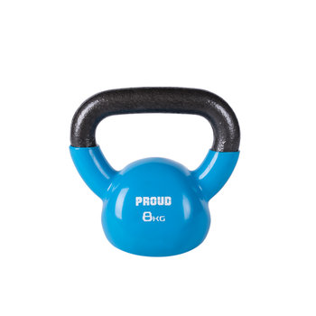 PROUD, Hantla Kettlebell Winyl, 8 kg, niebieski - PROUD