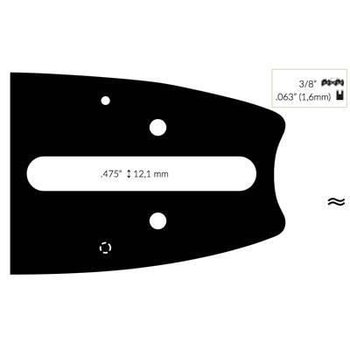 Prowadnica łańcucha do piły łańcuchowej Aeg 45 cm 3/8 .063 (1,6 mm) - AEG