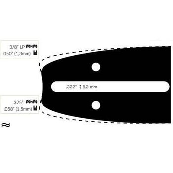 Prowadnica łańcucha piły łańcuchowej - JONSERED - 35cm - 3/8 LP - .050 (1.3mm) - Expert Motoculture