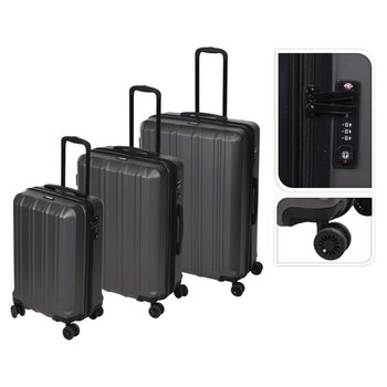 ProWorld Zestaw 3 walizek z zamkami TSA, czarny - ProWorld