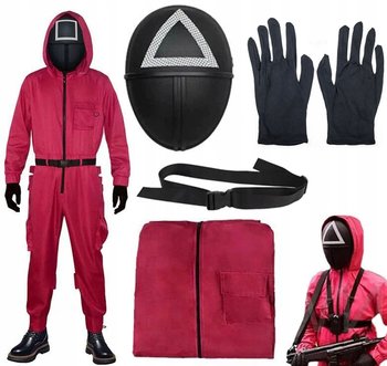 PRZEBRANIE SQUID GAME STRAŻNIK CZERWONY STRÓJ XXL - Korbi