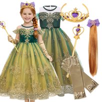 PRZEBRANIE STRÓJ SUKIENKA ANNA KRAINA LODU ZESTAW NA BAL KARNAWAŁ 116 122