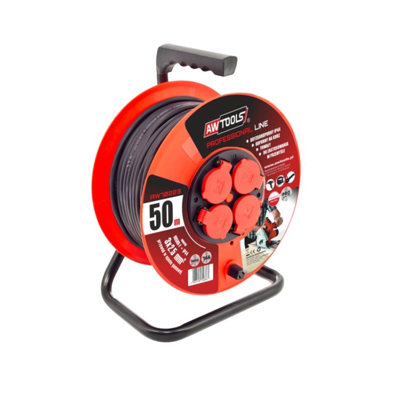 Przedłużacz bęben professional AWTOOLS, 30 m, 3x2,5 mm
