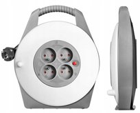 Przedłużacz Bębnowy 4 gniazda z Uziemieniem Zwijany Kabel PVC 900W 10m