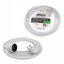 Przedłużacz Biały Pojedynczy 1 gniazdo 5m Budowlany Domowy z Uziemieniem