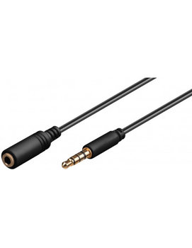 Przedłużacz do słuchawek i audio AUX, 4-pinowy 3,5 mm cienki, CU - Długość kabla 1 m - Inny producent