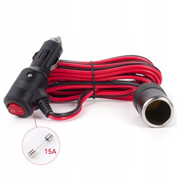 PRZEDŁUŻACZ GNIAZDA ZAPALNICZKI 1,5m 15A WYŁĄCZNIK WTYK GNIAZDO SOLIDNY - Nepower