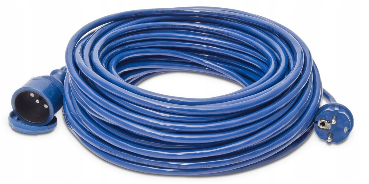 PRZEDŁUŻACZ JEDNOGNIAZDKOWY 40m 3x2,5mm 4000w KEL NIEBIESKI od -40stC ...