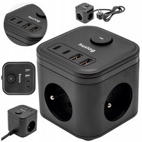 Przedłużacz Kostka Zasilająca 4 Usb 3 Gniazda Smart Listwa Huslog