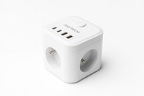 Przedłużacz Kostka Zasilająca Usb C Biała 3X Gniazda Smart Listwa 4X Usb