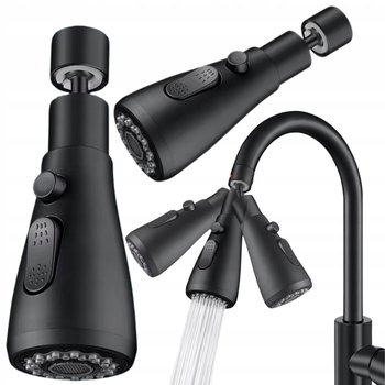 PRZEDŁUŻACZ KRANU KUCHENNEGO AERATOR PERLATOR 3 FUNKCJE 360° CZARNY LOFT 2s - inna (Inny)