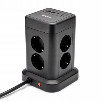 Przedłużacz listwa antyprzepięciowa Huslog 1,7 m 8 szt. gniazd czarny - inna (Inny)