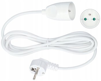 Przedłużacz pojedynczy z uziemieniem 2m biały - JONEX