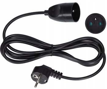 Przedłużacz pojedynczy z uziemieniem 2m czarny - JONEX