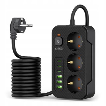 Przedłużacz/ sieciowa listwa zasilająca 3 gniazda 230V + 3x USB +3x USB-C - TECH-PROTECT