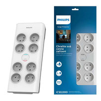 PRZEDŁUŻACZ SIECIOWY PHILIPS LISTWA ZASILAJĄCA PRZEPIĘCIOWA 8 GNIAZDA 2M BIAŁA 16A SPN7080WA/60 Philips