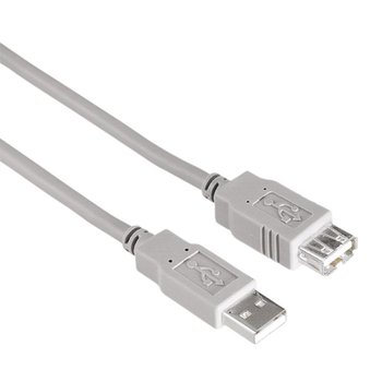 Przedłużacz USB 2.0 HAMA A-A, 1.8 m, szary - Hama