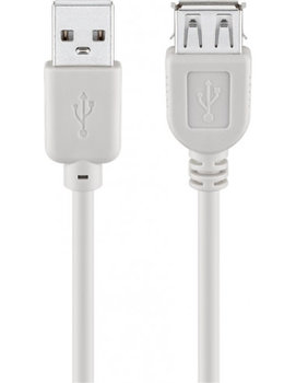 Przedłużacz USB 2.0 Hi-Speed, Szary - Długość kabla 1.8 m - Inny producent