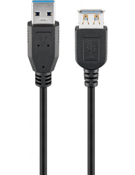 Przedłużacz USB 3.0 SuperSpeed, Czarny - Długość kabla 1.8 m - Inny producent