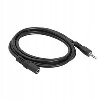 Przedłużka audio AUX jack 3.5mm męski - 3.5mm żeński kabel 3 metry czarny Przewód mini jack