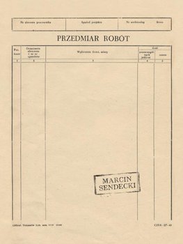 Przedmiar robót - Sendecki Marcin
