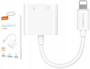 PRZEJŚCIÓWKA ADAPTER SŁUCHAWEK DO IPHONE 2X LIGHTNING RECCI - Recci